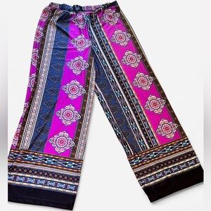 Sharagano Multicolor Geometric Pattern Pants